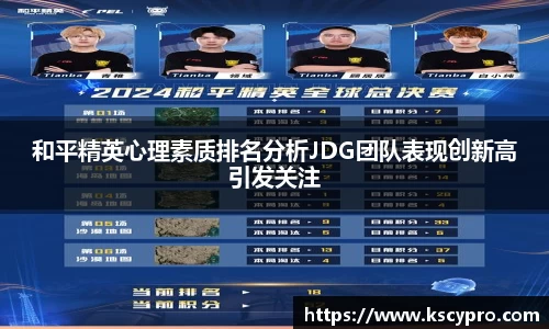 和平精英心理素质排名分析JDG团队表现创新高引发关注